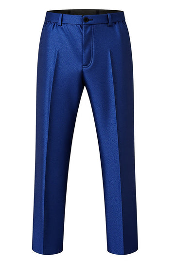 Azul Real Double Breasted 2 Peças Notched Lapel Fato Homem